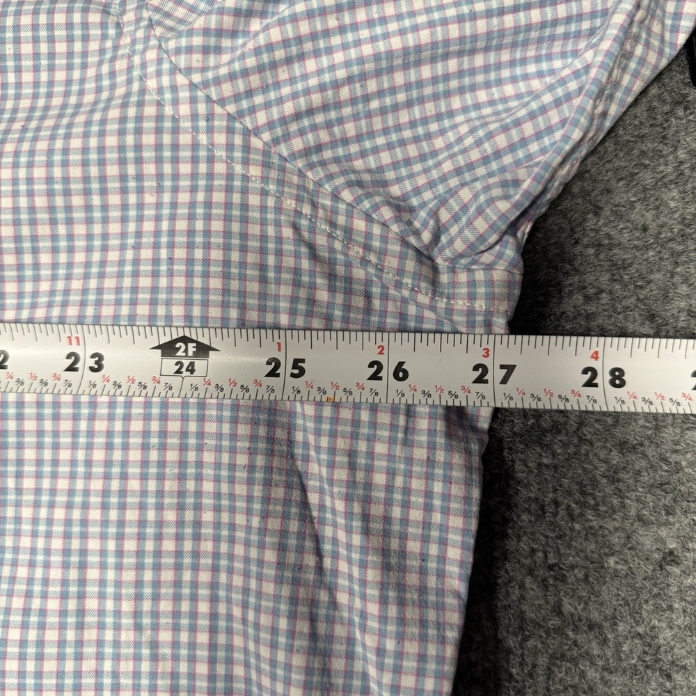 UNTUCKIT MENS 3XL PERFORMANCE BLUE PINK WHITE CHECK BUTTON DOWN STRETCH SHIRT - Picture 9 of 10